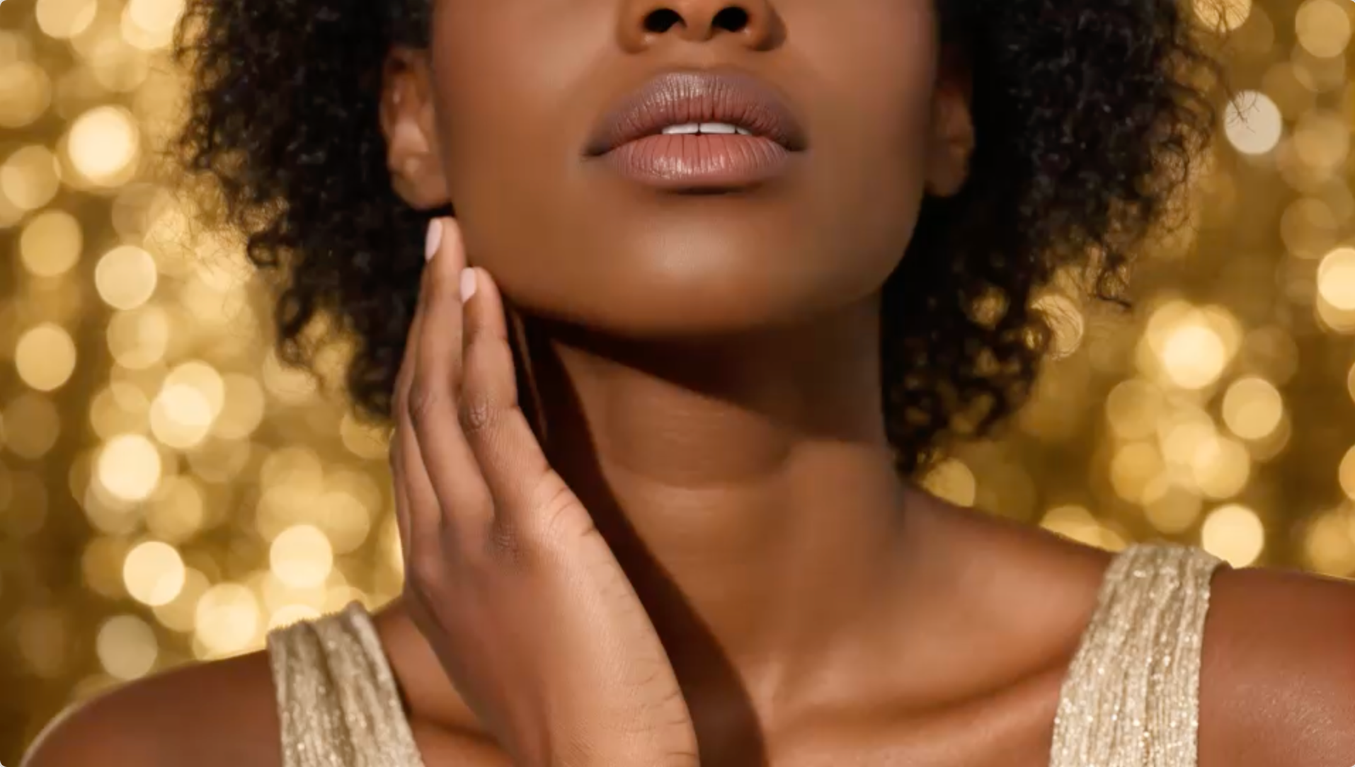 Kenatae's Radiant Shield serum being applied to face by a model with dark complexion