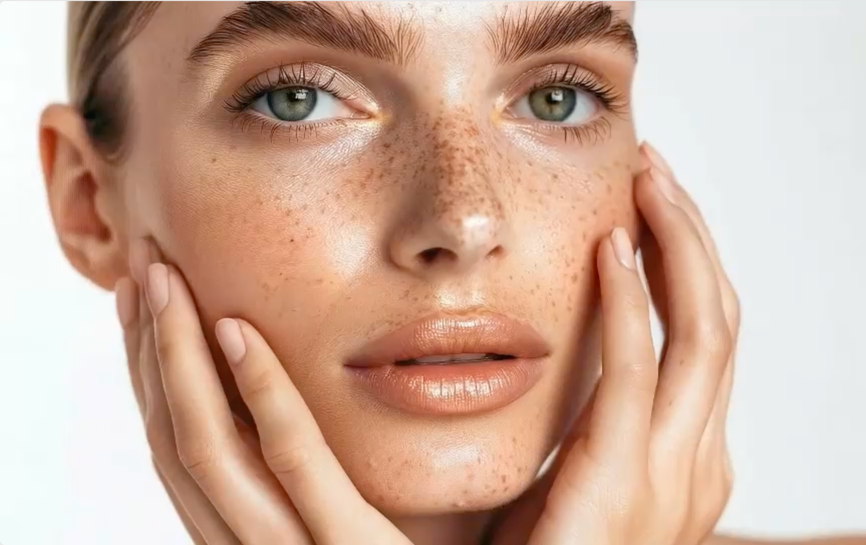 Kenatae's Radiant Shield serum being applied to face by a model with fair complexion